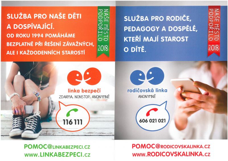 linka bezpečí, rodičovská linka (letáky)